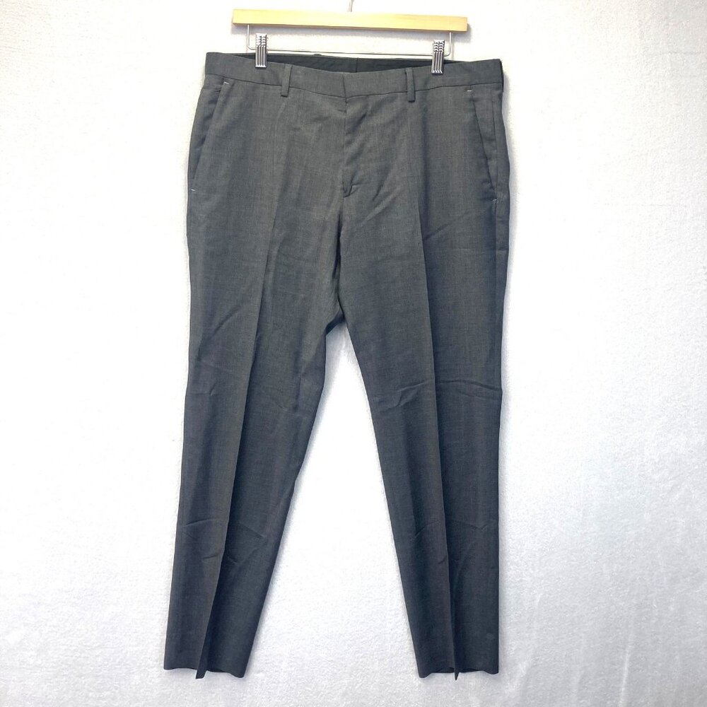 BOSS Hugo Boss Slim Fit Flat Front Dress Pants Mens 34x29 Gray Genesis2 Office